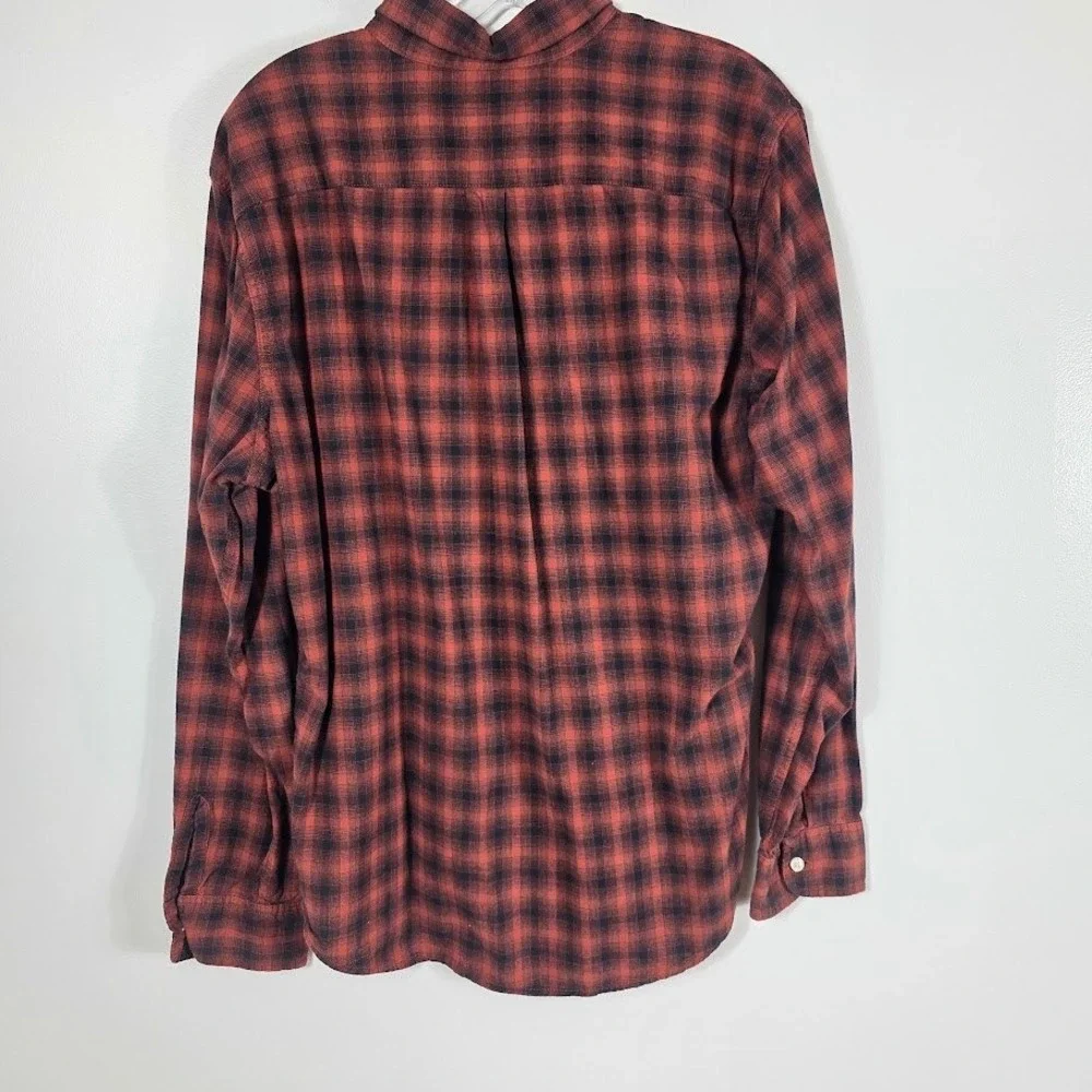 Levi's Button Down Shirt Mens XL Red‎ Black Plaid LS Flannel Cotton Casual